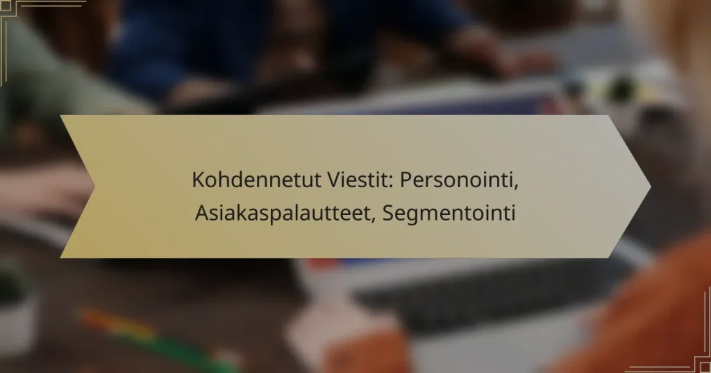 Kohdennetut Viestit: Personointi, Asiakaspalautteet, Segmentointi