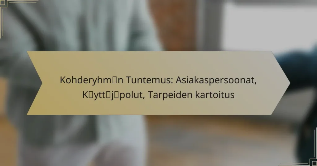 Kohderyhmän Tuntemus: Asiakaspersoonat, Käyttäjäpolut, Tarpeiden kartoitus