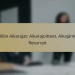 Sisällön Aikarajat: Aikarajoitteet, Aikajänteet, Resurssit