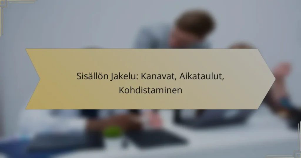 Sisällön Jakelu: Kanavat, Aikataulut, Kohdistaminen