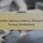 Sisällön Jakelusuunnitelma: Aikataulut, Kanavat, Kohderyhmät