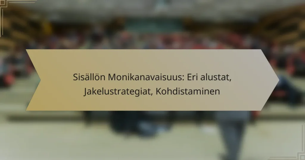 Sisällön Monikanavaisuus: Eri alustat, Jakelustrategiat, Kohdistaminen
