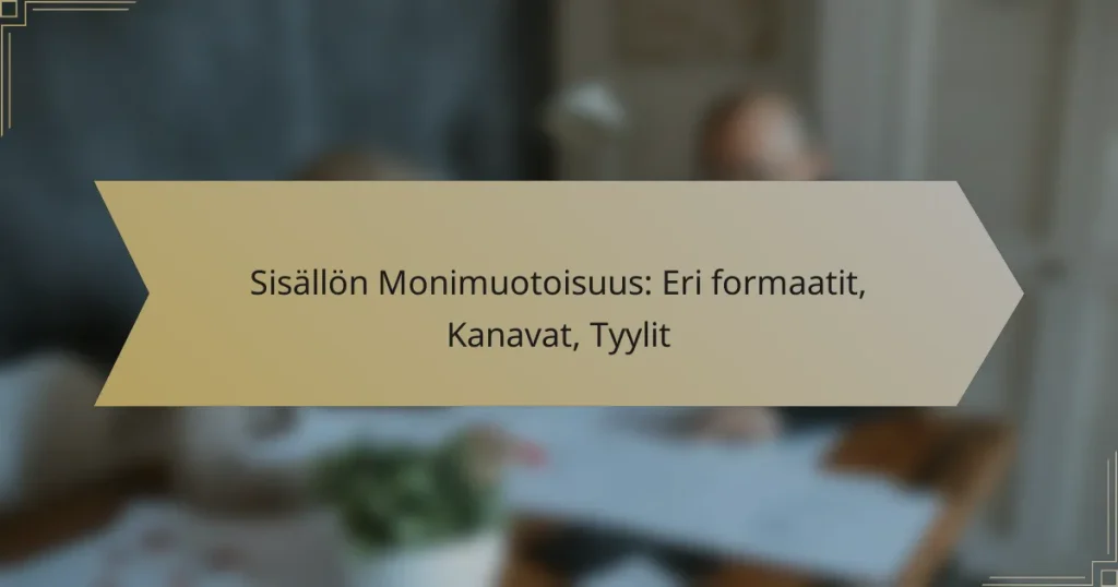 Sisällön Monimuotoisuus: Eri formaatit, Kanavat, Tyylit