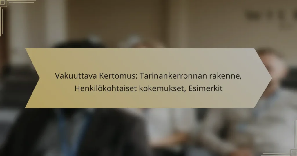 Vakuuttava Kertomus: Tarinankerronnan rakenne, Henkilökohtaiset kokemukset, Esimerkit