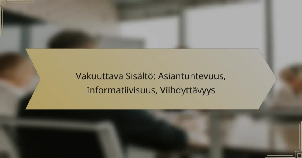 Vakuuttava Sisältö: Asiantuntevuus, Informatiivisuus, Viihdyttävyys