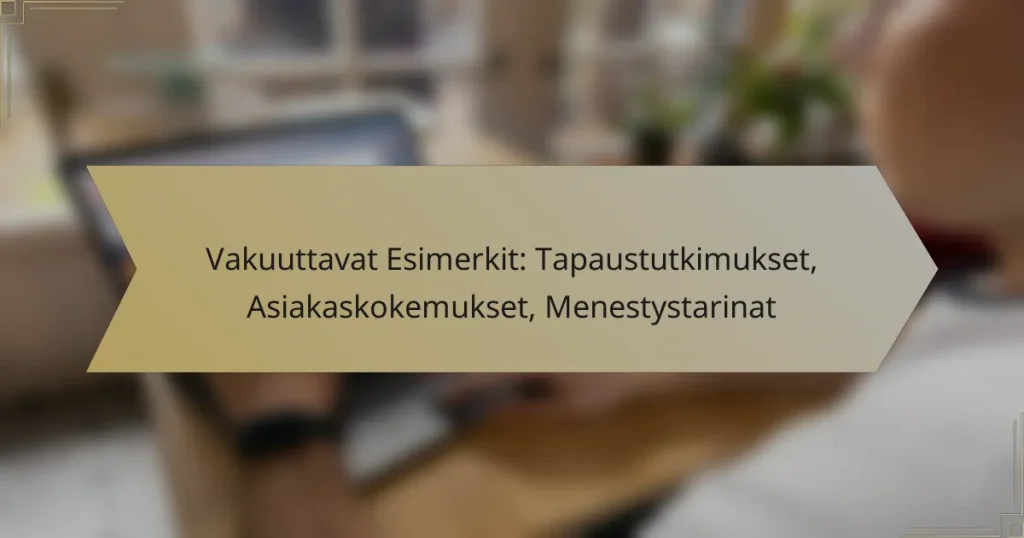 Vakuuttavat Esimerkit: Tapaustutkimukset, Asiakaskokemukset, Menestystarinat