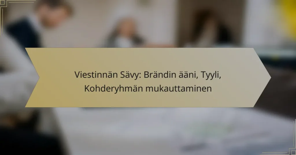 Viestinnän Sävy: Brändin ääni, Tyyli, Kohderyhmän mukauttaminen