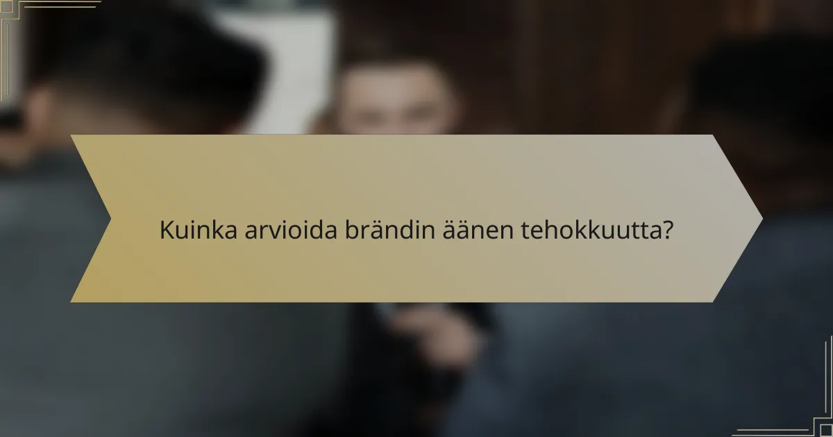 Kuinka arvioida brändin äänen tehokkuutta?