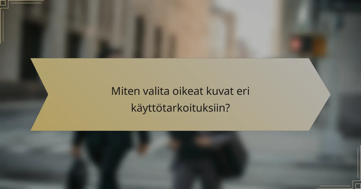 Miten valita oikeat kuvat eri käyttötarkoituksiin?