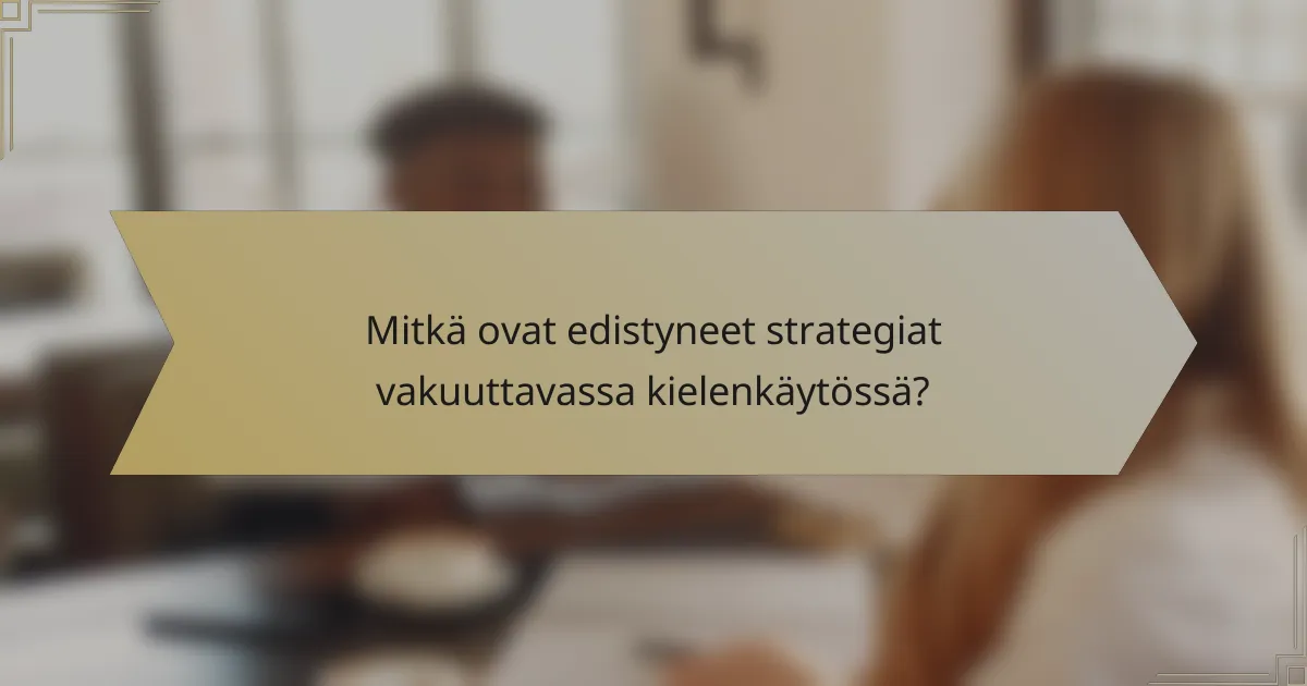 Mitkä ovat edistyneet strategiat vakuuttavassa kielenkäytössä?