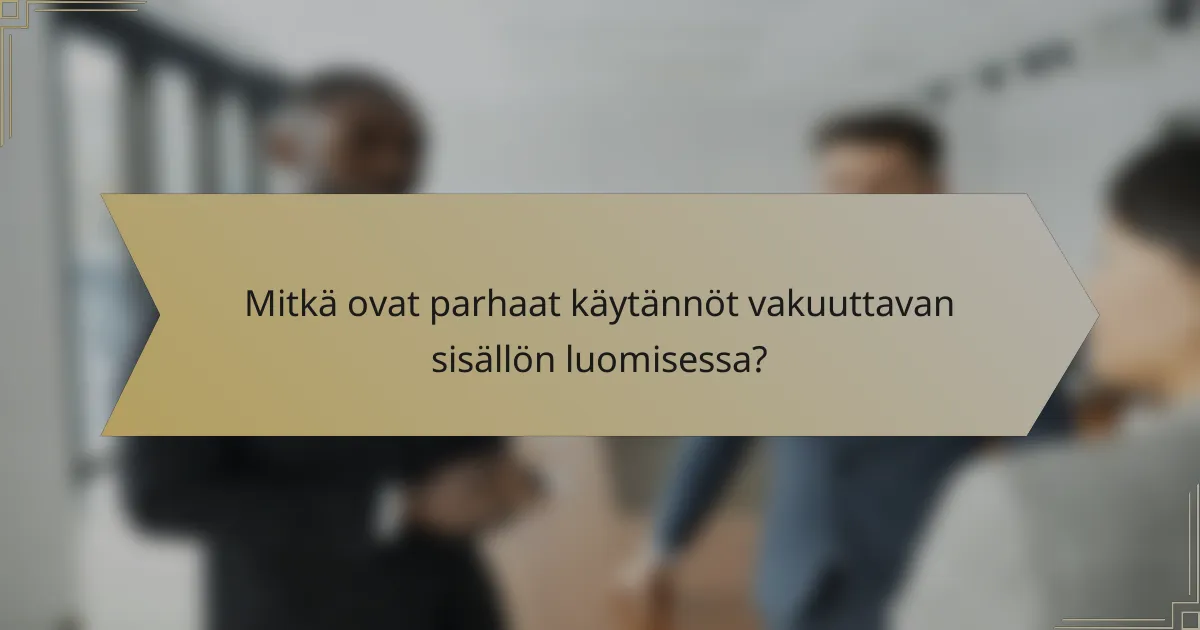 Mitkä ovat parhaat käytännöt vakuuttavan sisällön luomisessa?
