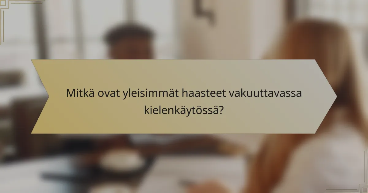 Mitkä ovat yleisimmät haasteet vakuuttavassa kielenkäytössä?